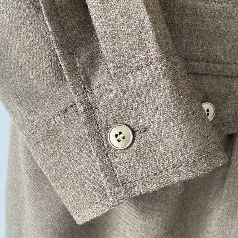 J.Crew Pin Tucked Dropped Waist Long Sleeve Wool Dress in Olive Sz 8 Military - Picture 7 of 12